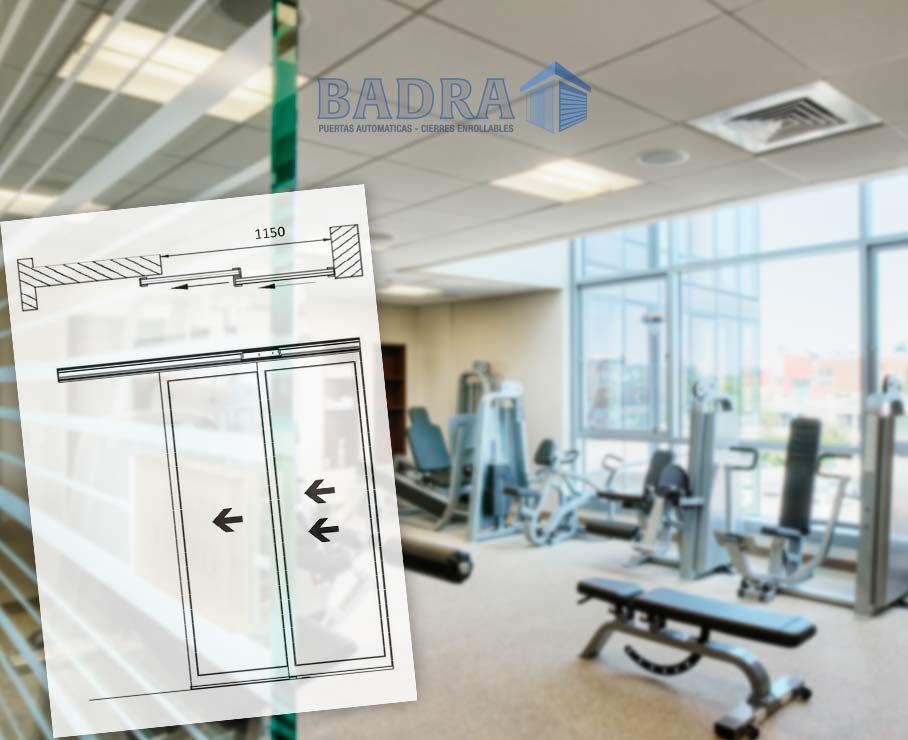 puertas automaticas de cristal para gimnasios